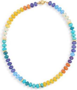 Eye Candy Los Angeles Ella Multicolor Beaded Necklace in Gold at Nordstrom Rack