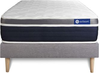 Actisom Somier gris + Colchón con muelles y viscoelástica 90 x 190
