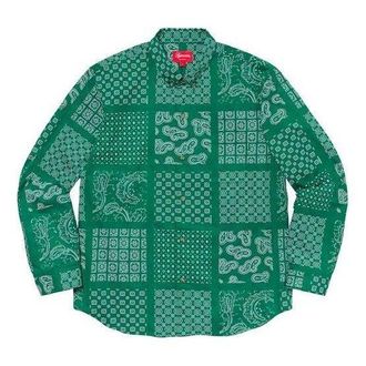 SUPREME Paisley Grid Shirt Green White SUP-SS20-662