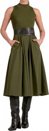Elan Elsie Sleeveless Midi Dress In Pine