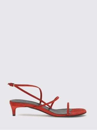 Khaite Suede Slingback Sandals with a Low Stiletto Heel and Open Toe