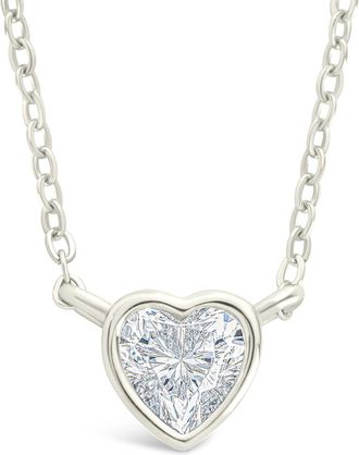 Sterling Forever Sterling Silver Heart Bezel Set Pendant