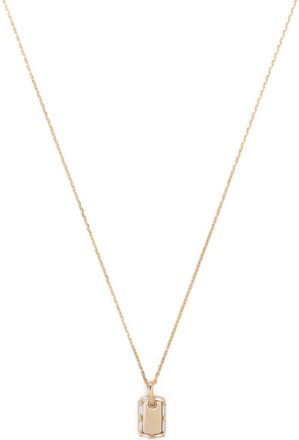 Suzanne Kalan 18K Yellow Gold Medium Dog Tag Diamond Necklace - Womens - 18kt Gold