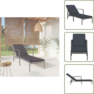 Les Tendances Cuscino da giardino - vidaXL Lettino Prendisole da Giardino con Cuscino Polyrattan Grigio - Lettino da patio