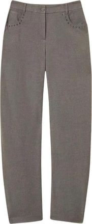 Twinset Rechte broek - Dames - Straight fit broeken - Grijs - S - Polyester - Broeken