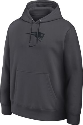 Nike New England Patriots Washed Club Nike Mens NFL Pullover Hoodie in Grey | 16TW06F8K-DQ6