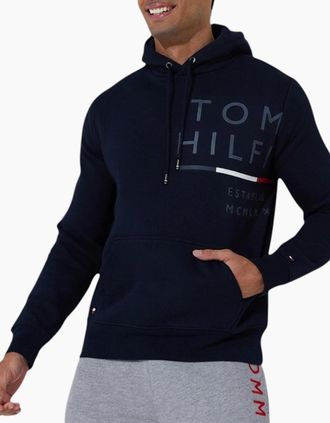 Tommy Hilfiger Mens Tommy Hilfiger Mens Fleece Hoodie - Navy - Size: 34