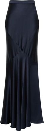 Max Mara Dames, Rokken, Blauw, Maat: XS Satijn