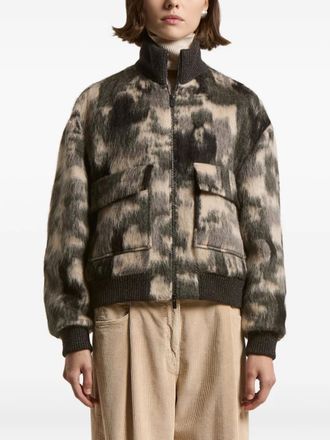 PESERICO camouflage-pattern zip-front jacket - Green