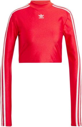 adidas (WMNS) adidas 3-Stripes Cropped Long Sleeve T-Shirt Asia Sizing Red White IR8132
