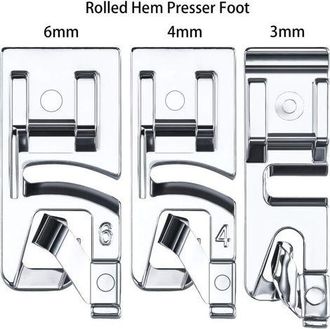 OEM Juego De 3 Prensatelas Para Dobladillos Para M&aacute;quinas De Coser - Jinfgerne - Ideal Para Costura Dom&eacute;stica, Dobladillos De 3 Mm, 4 Mm Y 6 Mm