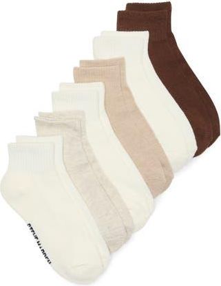 Steve Madden Assorted 6-Pack Quarter Crew Socks in Oatmeal Heather at Nordstrom Rack, Size 9/11