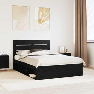 vidaXL vidaXL Struttura del letto Nero 160 x 200 cm Pino massello
