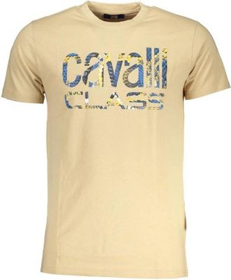 Cavalli Beige Katoenen Crew Neck T-Shirt - Heren - T-shirts - Beige - XL - Katoen - Tops
