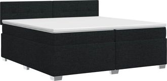 vidaXL Cama Box Spring Con Colch&oacute;n Negro 200 X 200 Cm Tela Vidaxl