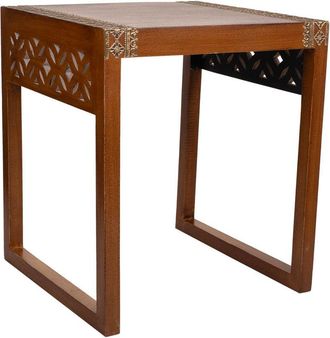 Wanderlust Deco Wanderlust Deco - Mesa De Madera Y Metal Marr&oacute;n 42x40x48