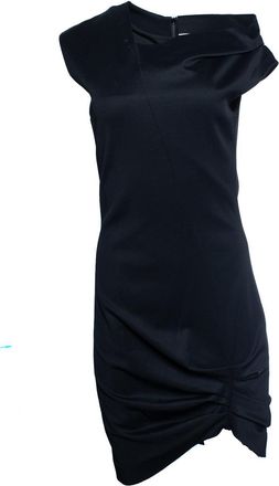 Helmut Lang Helmut lang, black asymmetric off shoulder dress