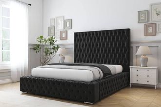 Comfort Beds Ambassador Plush Bed Frame With Mattress-50 Upholstered in Black | Size: Single