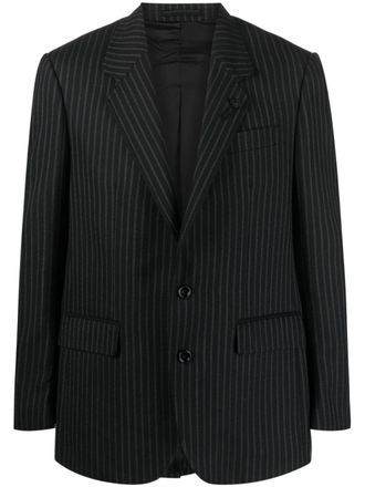 Lardini pinstripe-print single-breasted blazer - Black