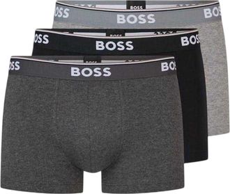 HUGO BOSS Heren Bodywear Logo Boxershorts (Set van 3) (Grijs/Zwart)