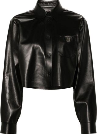 Givenchy 4G-detail shirt - women - Lamb Skin - 38 - Black