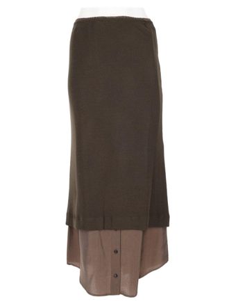 Alysi Double-Layered Midi Skirt With Sheer Underlayer