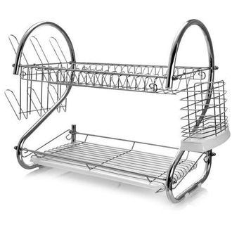 MegaChef 16 Inch Two Shelf Iron Wire Dish Rack in Silver at Nordstrom
