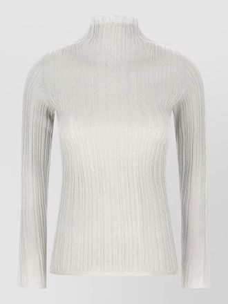 Fabiana Filippi metallic thread sweater long sleeves mock neck
