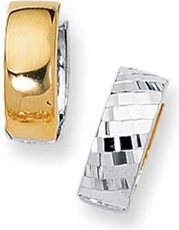 Tresorra 14K Yellow & White Gold Reversible Huggie Earrings