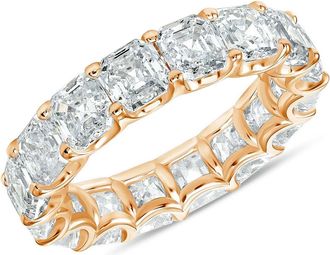 Pompeii3 10 1/2 Ct Asscher Cut Moissanite Eternity Ring Wedding Band 10k Gold