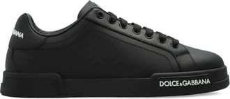 Dolce & Gabbana Sneakers in pelle con logo - Nero