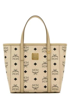 MCM Beige Toni Top Zip Tote