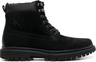 Calvin Klein Jeans Lug lace-up hiking boots - men - Fabric/Calf Suede/Rubber/Fabric - 40 - Black