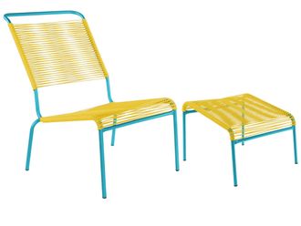 Schubiger M&ouml;bel Spaghetti-Lounger-Hochlehner + Hocker S&auml;ntis
