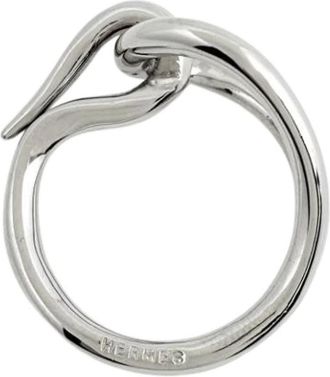 Herm&egrave;s Pre-owned Scarf Ring - Dames - Vintage Accessoires - Grijs - ONE Size - Vintage