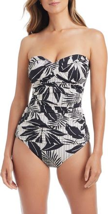 Bleu Rod Beattie Twist Bandeau Tankini Top in Black at Nordstrom, Size 12