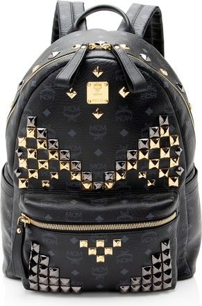 MCM Visetos Studded Stark Medium Backpack