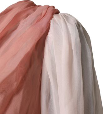 Dolce & Gabbana Womens Pink Silk Tulle Long Sleeve V-Neck Dress