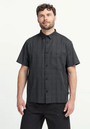 Jack Wolfskin Funktionshemd JACK WOLFSKIN HOT TRAIL SHIRT M, Herren, Gr. XL (54/56), N-Gr, check schwarz, Obermaterial: 100% Baumwolle, Hemden Funktionshemd