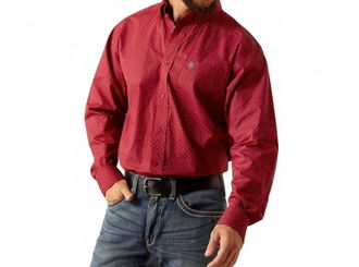Ariat Mens Print Shirt In Brick