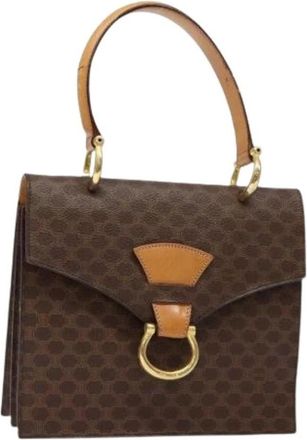 Celine Tweedehands Canvas handtassen - Dames - Vintage Handtas - Bruin - ONE Size - Leer - Vintage