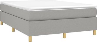 vidaXL Cama Sin Colch&oacute;n Tela Gris Claro 140x190 Cm Vidaxl
