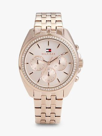 Tommy Hilfiger Carnation Gold-Plated Crystal-Embellished Chronograph Watch