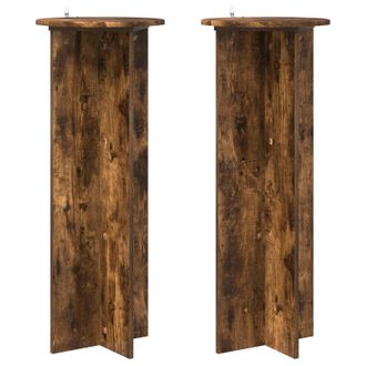 vidaXL Soporte De Plantas 2 Pcs Roble Ahumado &Oslash;40 X 100 Cm Vidaxl