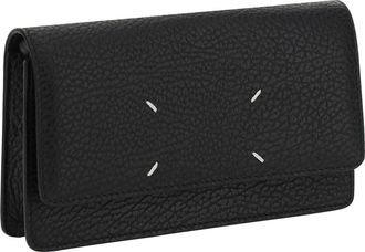 Maison Margiela Womens Grained Leather Wallet Black Calf Bos Taurus