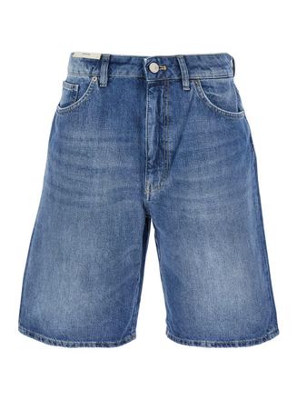 Pantaloni Torino Gianna Blue Bermuda Pants With Logo Patch On The Rear In Denim Woman