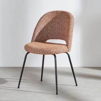 Maisons du monde Silla de tela terracota y acero negro