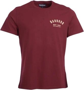 Barbour Preppy T-shirt - Heren - T-shirts - Rood - M - Katoen - Tops