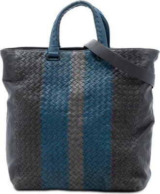 Bottega Veneta Pre-owned Tote Bags, female, Black, Size: ONE SIZE Pre-owned Woven Leather Tote Bag