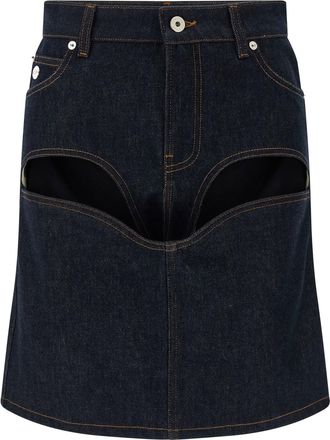 Jean Paul Gaultier Womens blue Mini Skirt With Cuts And Turn Up Skirt